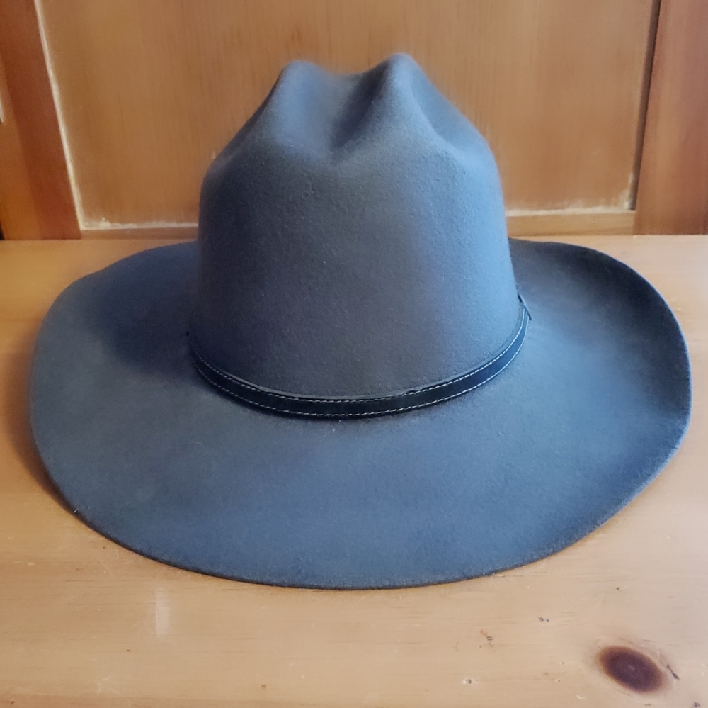 Eddy Wool Gray Western Fat Cowboy Hat Sz 7 1/4